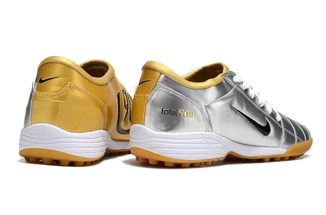 Nike Total 90 III Silver Gold Turf Soccer Shoes 5