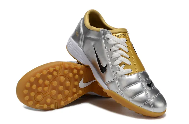 Nike Total 90 III Silver Gold Turf Soccer Shoes 6