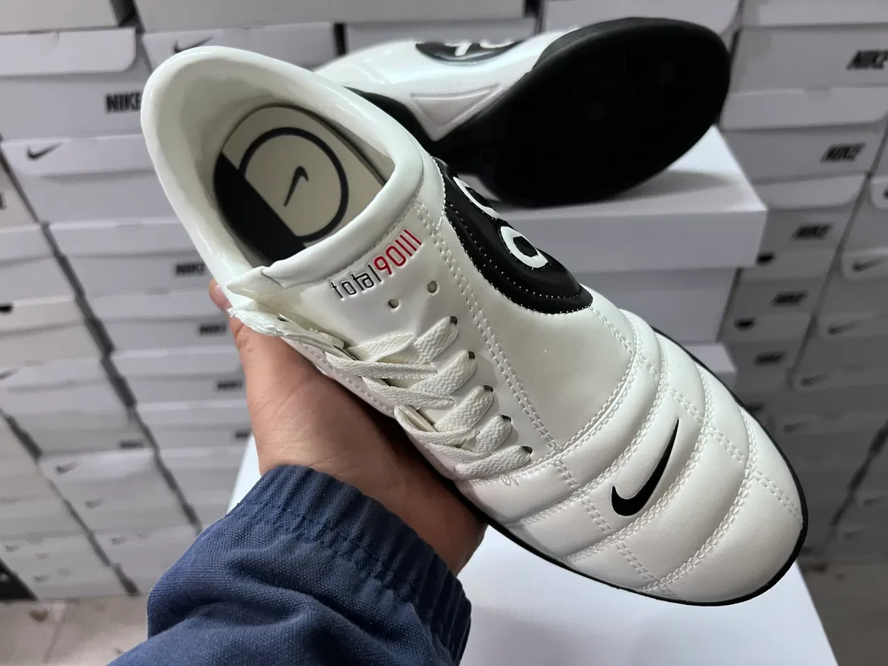 Nike Total 90 III Blanc Noir Rouge Chaussures de football indoor 6