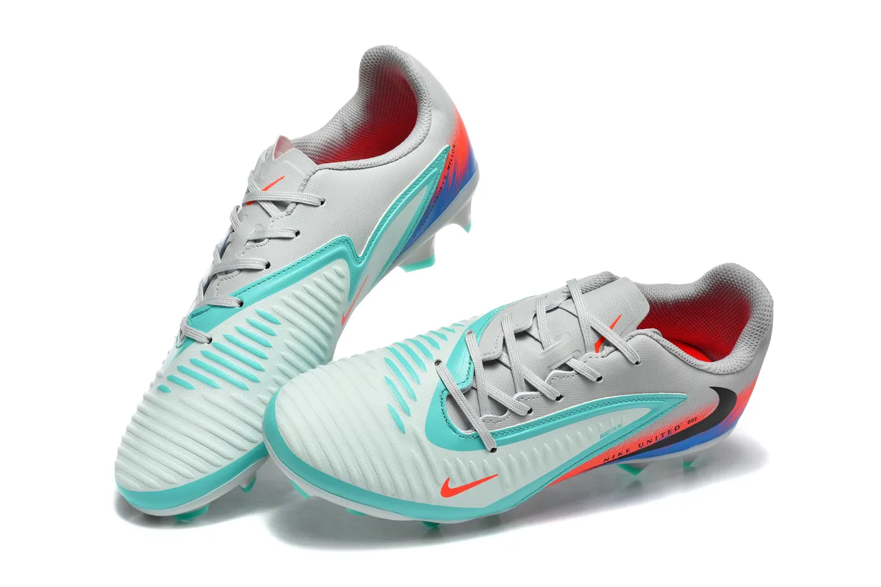 Nike United 002 Gray Orange Blue Turquoise Firm-Ground Soccer Shoes 2