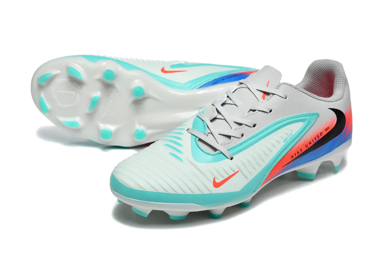 Nike United 002 Gray Orange Blue Turquoise Firm-Ground Soccer Shoes 6