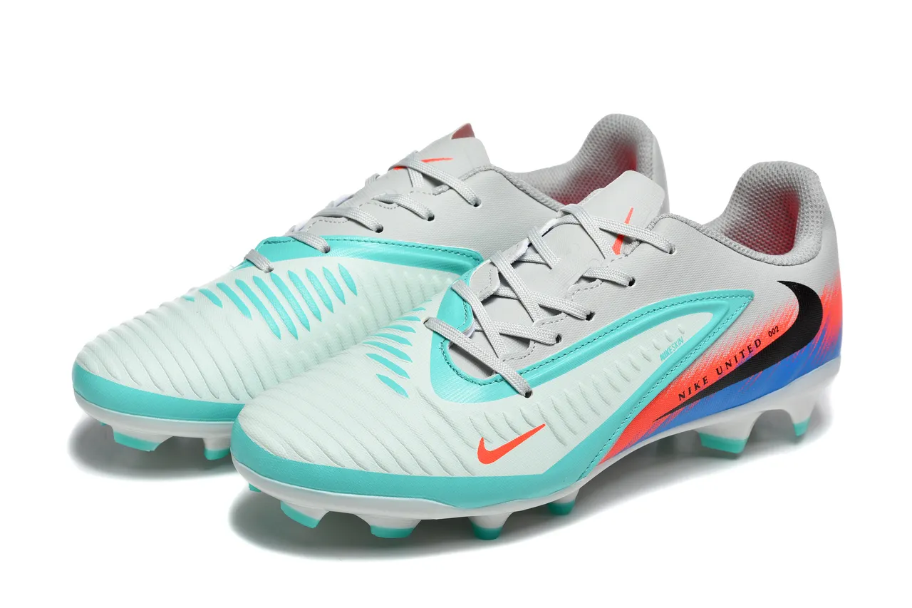Nike United 002 Gray Orange Blue Turquoise Firm-Ground Soccer Shoes 8