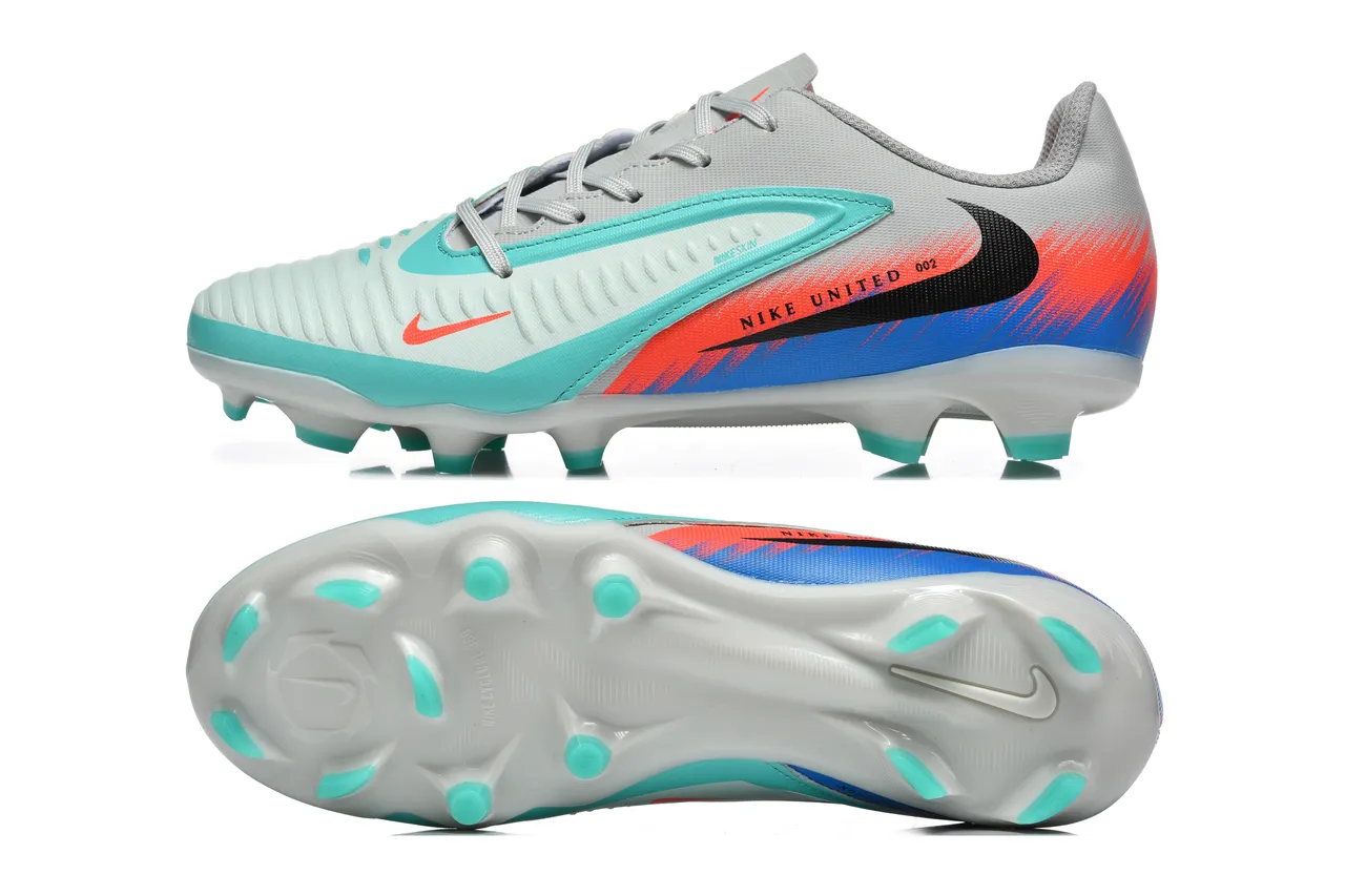 Nike United 002 Gray Orange Blue Turquoise Firm-Ground Soccer Shoes 9