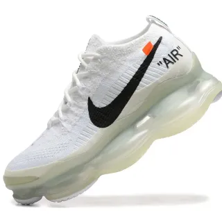 Nike White Black Flyknit Upper Full-Length Visible Air Unit Sole Lifestyle Sneakers