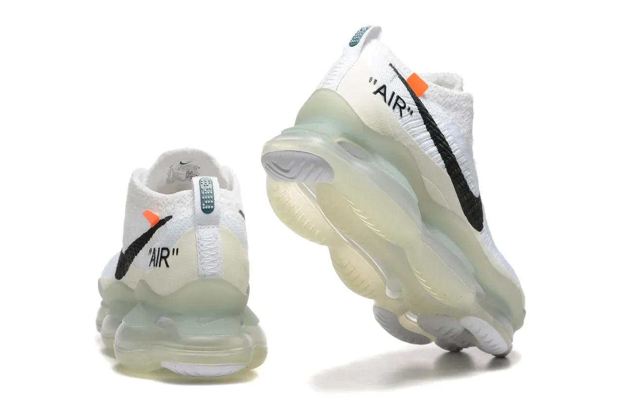 Nike White Black Flyknit Upper Full-Length Visible Air Unit Sole Lifestyle Sneakers 3