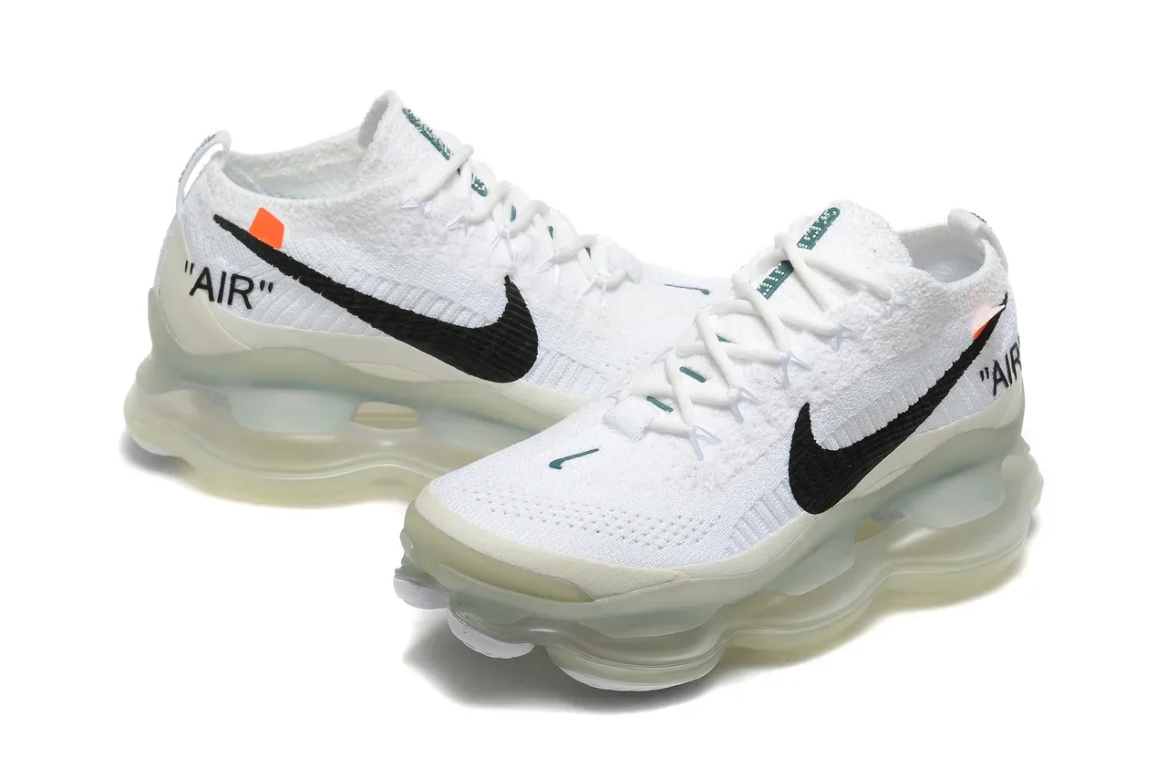 Nike White Black Flyknit Upper Full-Length Visible Air Unit Sole Lifestyle Sneakers 6
