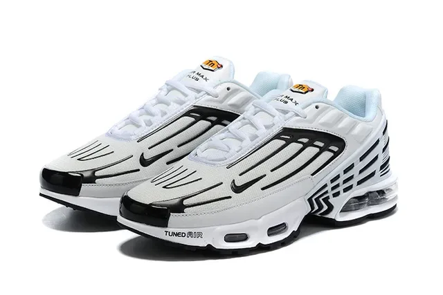 Nike White Black Layered Synthetic Cage Visible Tuned Air Units Lifestyle Sneakers 3