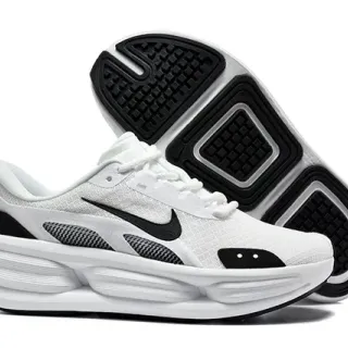 نايك أبيض أسود midsole مصمم تنفسية شبكة علوية حذاء رياضي سميك