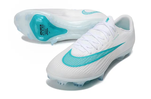 Nike White Blue Flyweave Knit Upper Air Zoom Heel Unit Firm-Ground Soccer Shoes 3