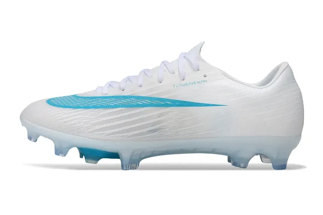 Nike White Blue Flyweave Knit Upper Air Zoom Heel Unit Firm-Ground Soccer Shoes 6