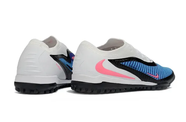 Nike Sapatos de futebol Turf com upper de malha baixo branco e azul 6