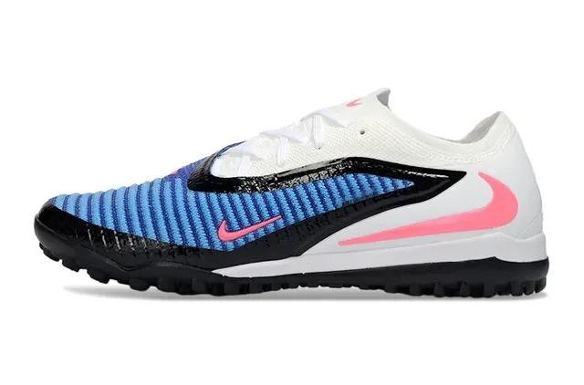 Nike Sapatos de futebol Turf com upper de malha baixo branco e azul 8