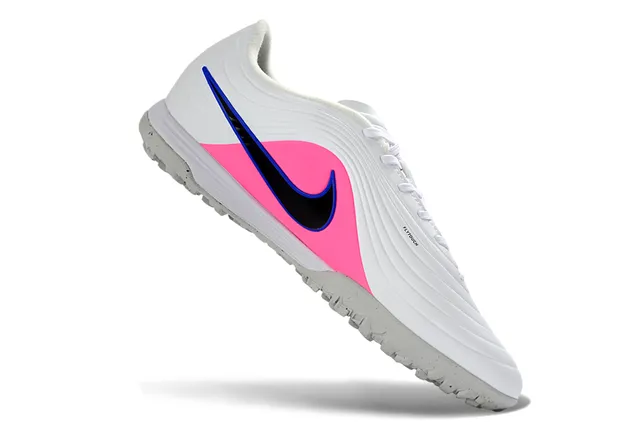 Nike Branco Azul Low-Cut Sintético Superior Ribbed Forefoot Overlay Turf Sapatos de Futebol para Gramado 11