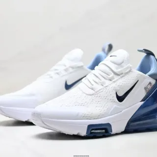 Nike White Blue Perforated Mesh Upper Visible Air Zoom Unit Lifestyle Sneakers