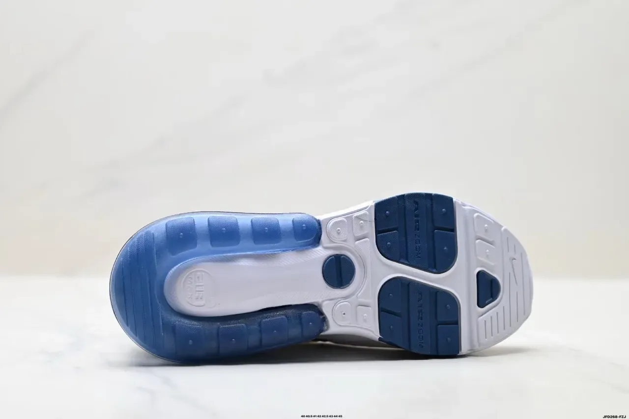 Nike White Blue Perforated Mesh Upper Visible Air Zoom Unit Lifestyle Sneakers 2