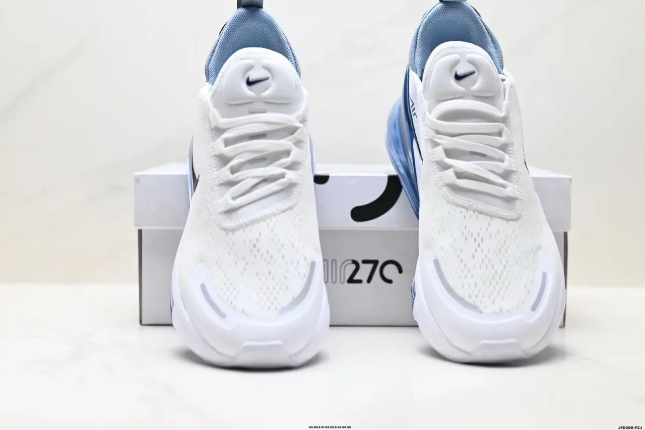 Nike White Blue Perforated Mesh Upper Visible Air Zoom Unit Lifestyle Sneakers 4