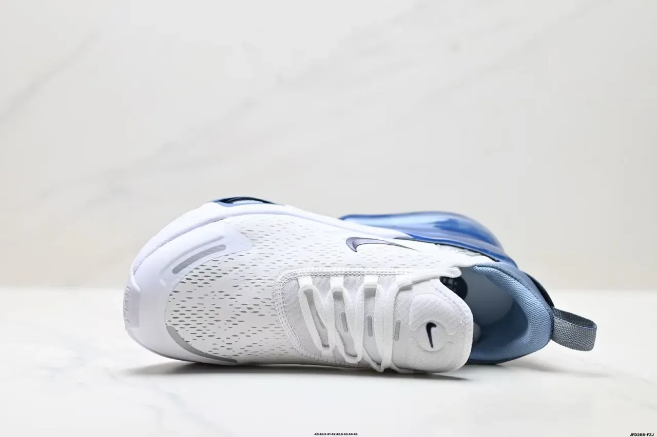 Nike White Blue Perforated Mesh Upper Visible Air Zoom Unit Lifestyle Sneakers 8