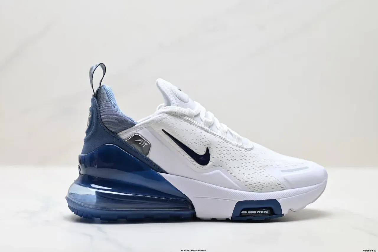 Nike White Blue Perforated Mesh Upper Visible Air Zoom Unit Lifestyle Sneakers 9