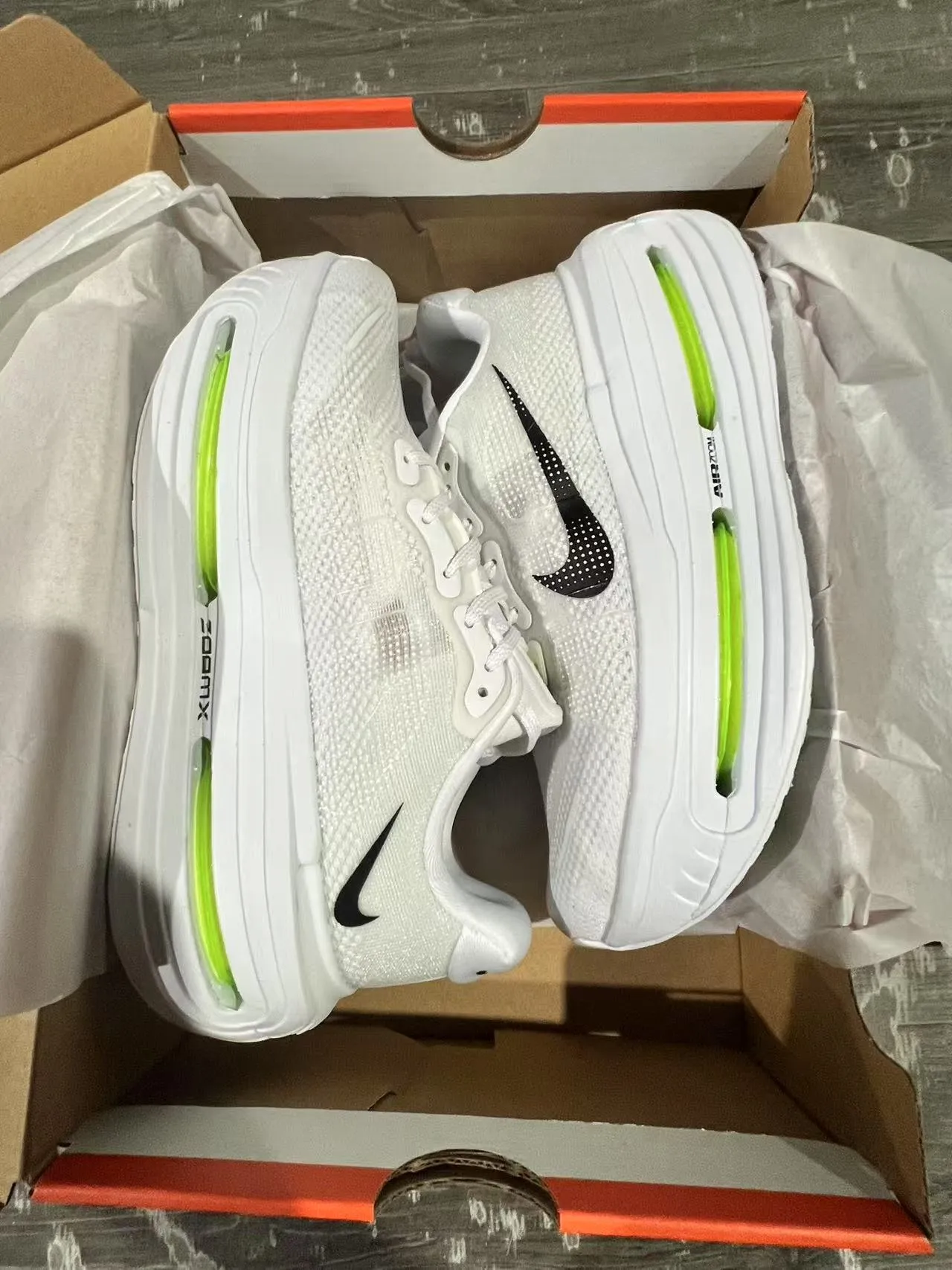 Nike White Green Mesh Upper Dual Visible Air Zoom Units Lifestyle Sneakers 8