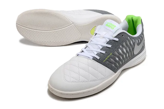Nike أبيض أخضر غطاء أصابع مبطن منثور شبكة اصطناعية قفص أحذية كرة قدم داخلية 3