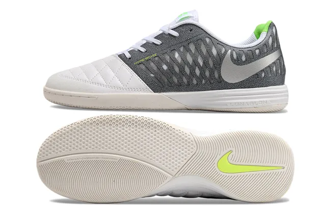 Nike أبيض أخضر غطاء أصابع مبطن منثور شبكة اصطناعية قفص أحذية كرة قدم داخلية 5