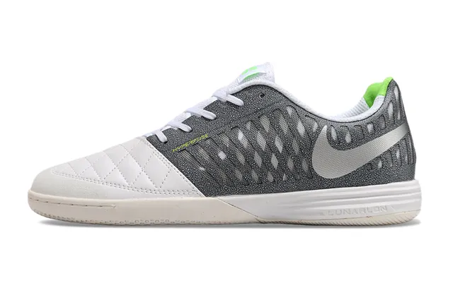 Nike أبيض أخضر غطاء أصابع مبطن منثور شبكة اصطناعية قفص أحذية كرة قدم داخلية 6