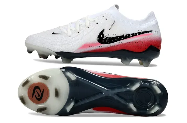 Nike Blanc Rouge Low-Cut Knit Bootie Geometric Swoosh Overlay Terrain Firme Chaussures de Football 6