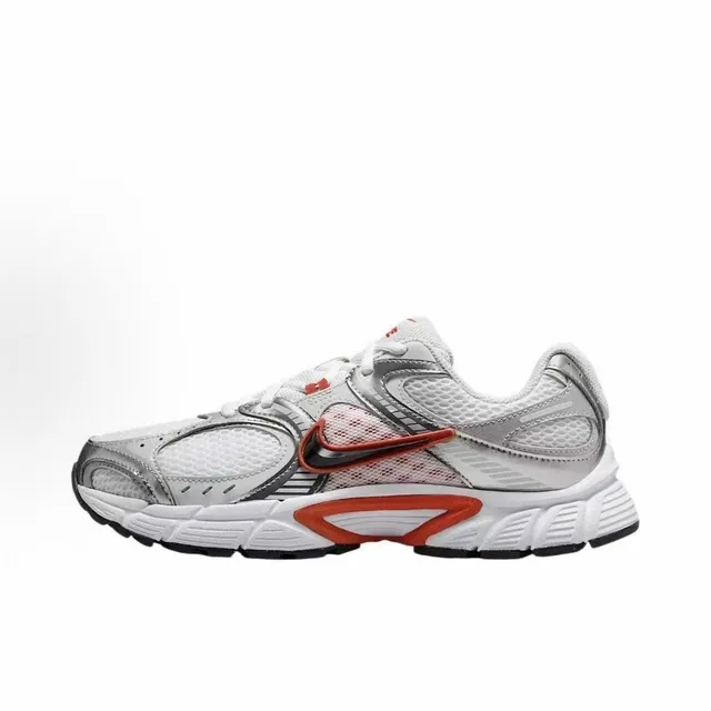 Nike White Silver Midsole Mesh And Synthetic Overlay Construction Chunky Sneakers 10