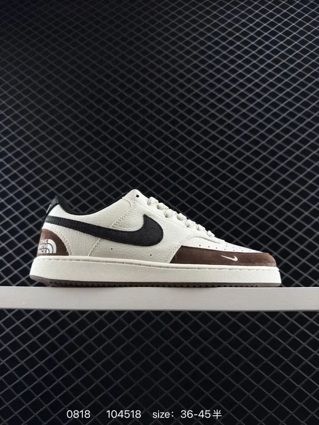 Nike x The North Face Court Vision Lo White Black Brown Lifestyle Sneakers 5