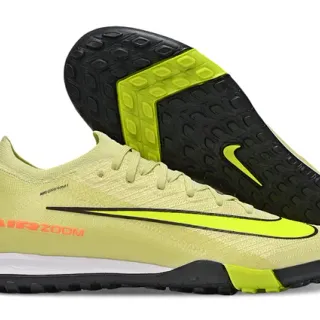 Nike Yellow Black Knit Upper Dynamic Fit Collar Turf Soccer Shoes