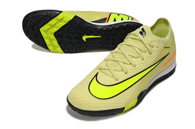 Nike Amarillo Negro Upper de Punto Collar Ajuste Dinámico Zapatos de Fútbol Turf 3