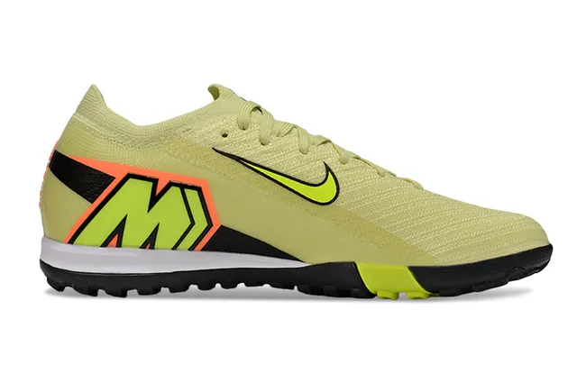 Nike Amarillo Negro Upper de Punto Collar Ajuste Dinámico Zapatos de Fútbol Turf 5