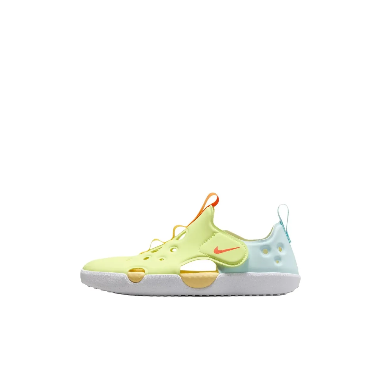 Nike Yellow Blue Strap-Closure Perforated Upper Casual Sandals 6