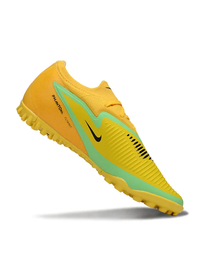 Nike chaussures de soccer herbe artificielle jaune vert coupe basse tige synthétique cage avant-pied côtelée 2