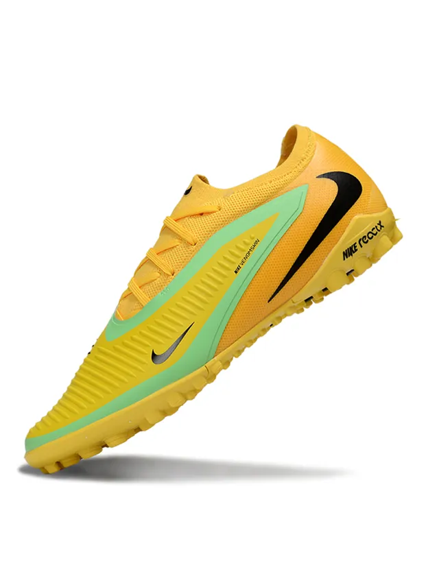 Nike chaussures de soccer herbe artificielle jaune vert coupe basse tige synthétique cage avant-pied côtelée 3