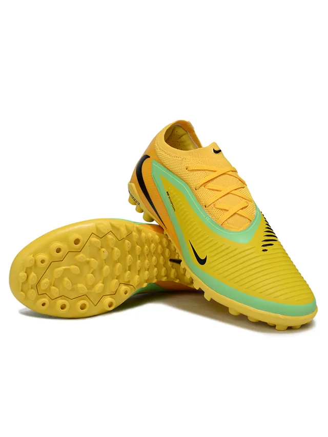 Nike chaussures de soccer herbe artificielle jaune vert coupe basse tige synthétique cage avant-pied côtelée 4