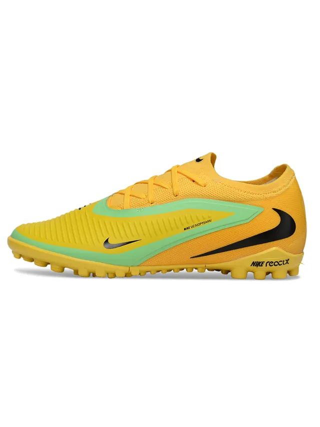 Nike chaussures de soccer herbe artificielle jaune vert coupe basse tige synthétique cage avant-pied côtelée 7