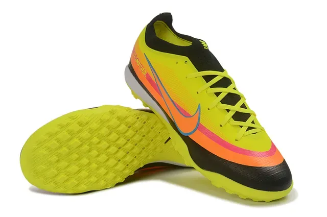 Nike Chaussures de football turf jaune orange upper synthétique bande de couleur gradiente coupe basse 3