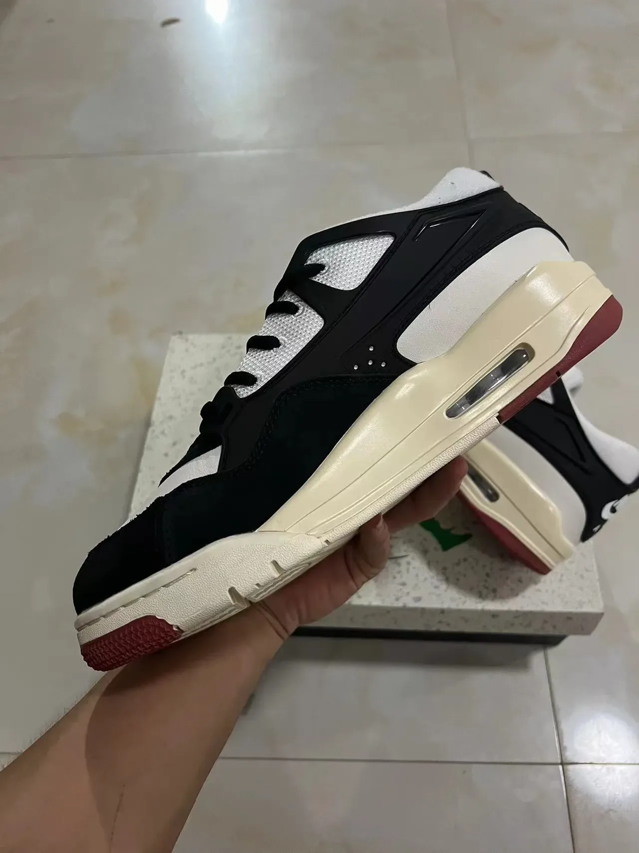 Nike Zoom 2K Preto Branco Creme Vermelho Tênis Chunky 5
