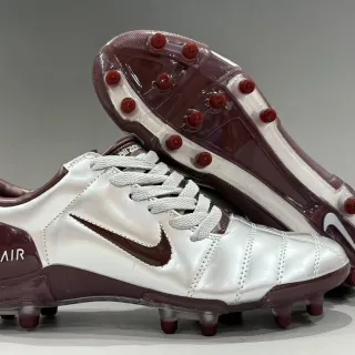 Nike Zoom Air Metallic Silver and Burgundy Firm-Ground Soccer Shoes