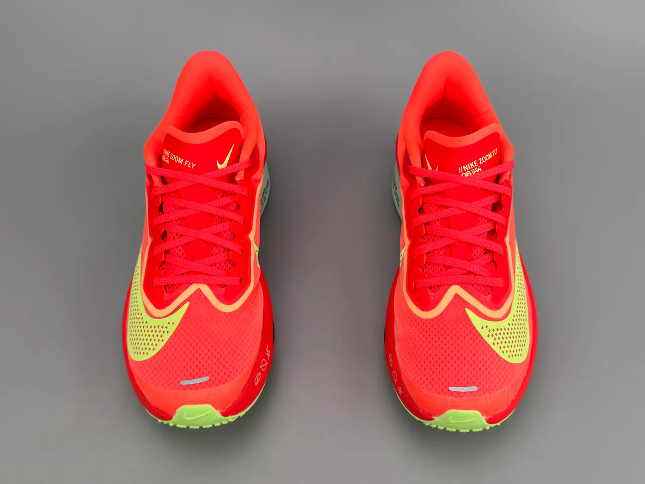 Nike Zoom Fly Red Yellow Racing Silhouette Engineered Mesh Upper Running Shoes 9
