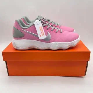 Nike Zoom Hyperfuse Pink Gray Low-Top Silhouette Suede Upper Basketball Shoes