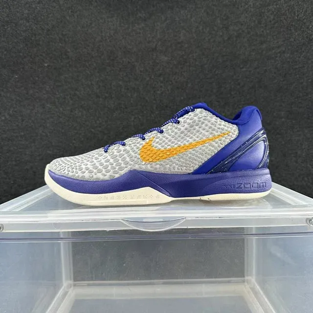 Nike Zoom Kobe VI Chaussures de basket gris, bleu royal et orange 2