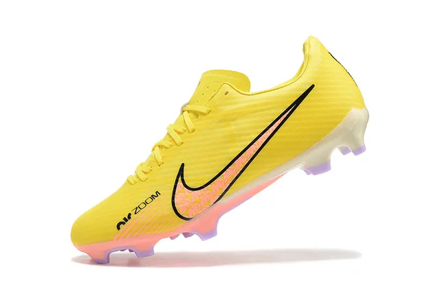 Nike Zoom Yellow Pink Vibrant Synthetic Upper Textured Ribbed Firm-Ground Soccer Shoes 4