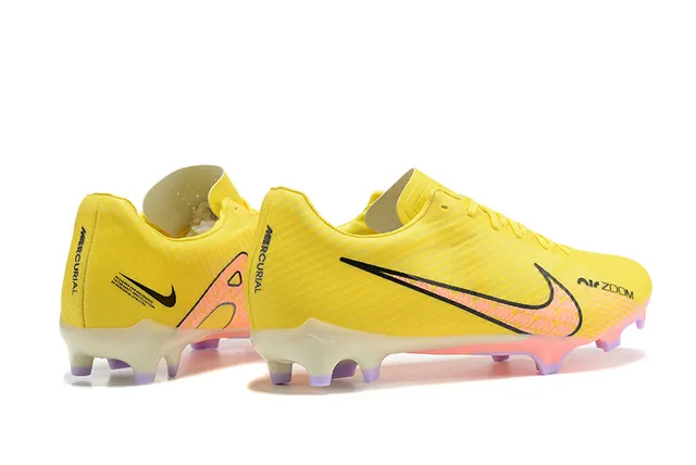 Nike Zoom Yellow Pink Vibrant Synthetic Upper Textured Ribbed Firm-Ground Soccer Shoes 5