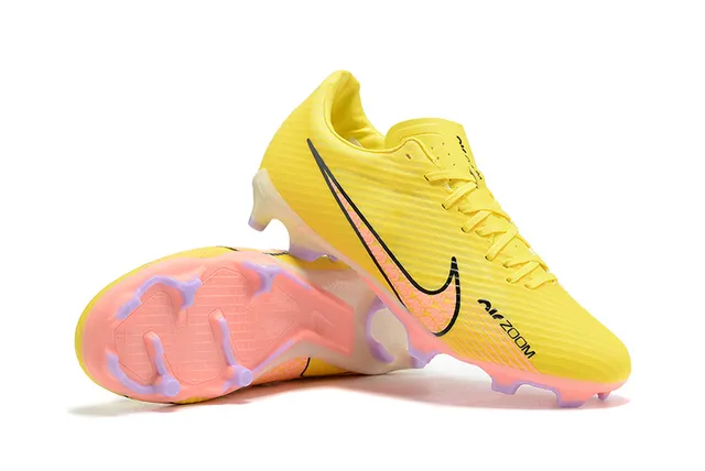 Nike Zoom Yellow Pink Vibrant Synthetic Upper Textured Ribbed Firm-Ground Soccer Shoes 6
