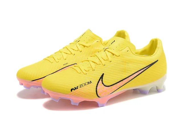 Nike Zoom Yellow Pink Vibrant Synthetic Upper Textured Ribbed Firm-Ground Soccer Shoes 8