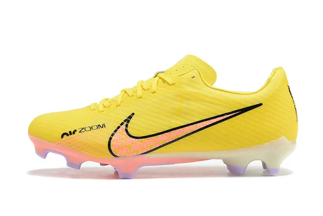 Nike Zoom Yellow Pink Vibrant Synthetic Upper Textured Ribbed Firm-Ground Soccer Shoes 10