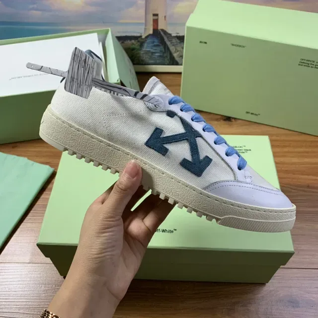Off-White Arrow Blue Canvas Upper Diagonal Logo Lifestyle Sneakers 5