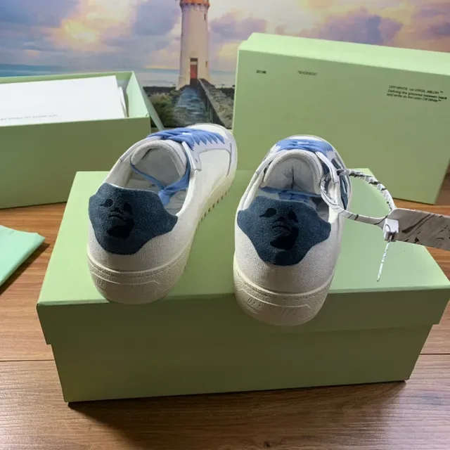 Off-White Arrow Blue Canvas Upper Diagonal Logo Lifestyle Sneakers 6